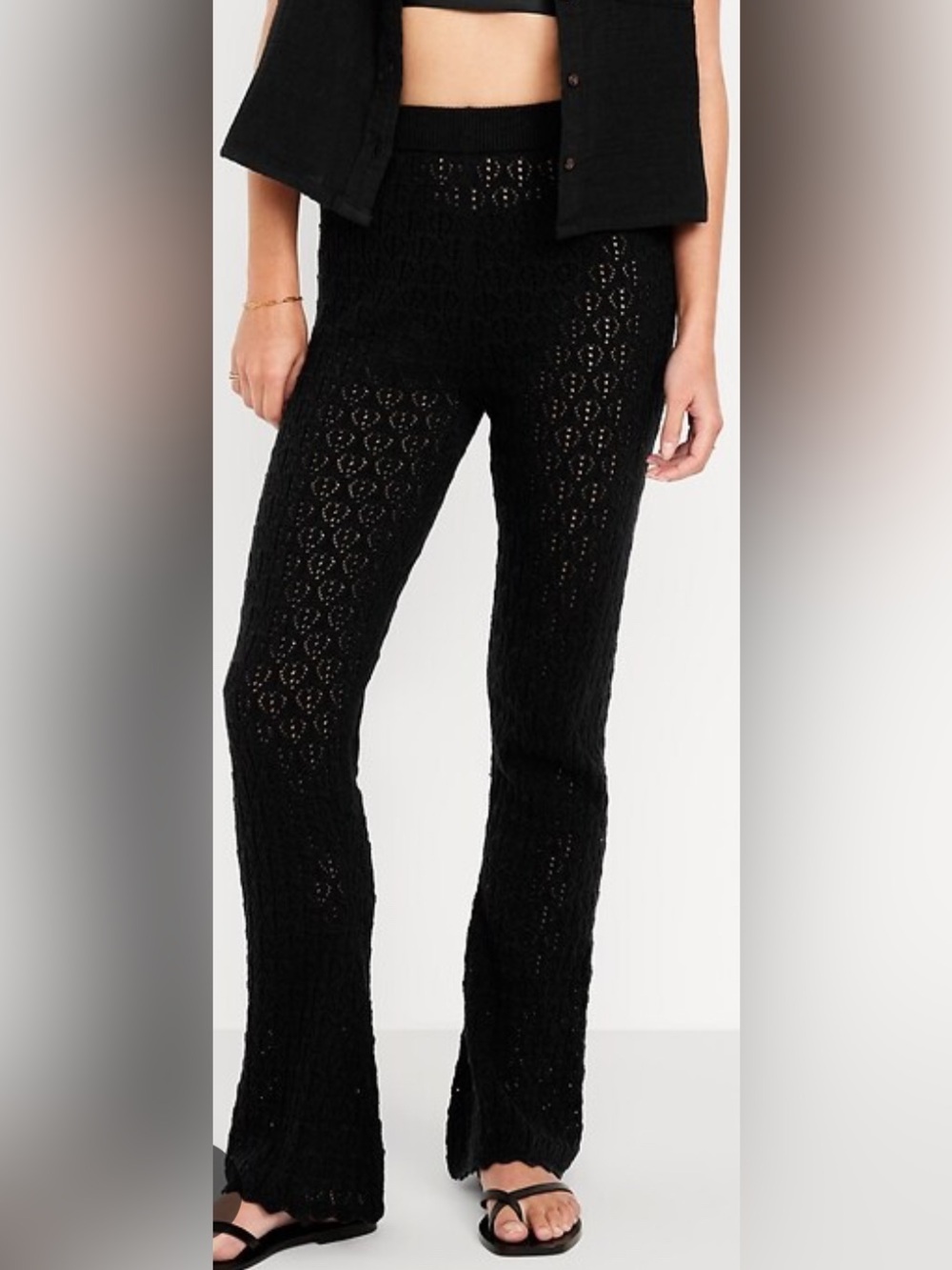 Old Navy High-Waisted Crochet Flare Pants